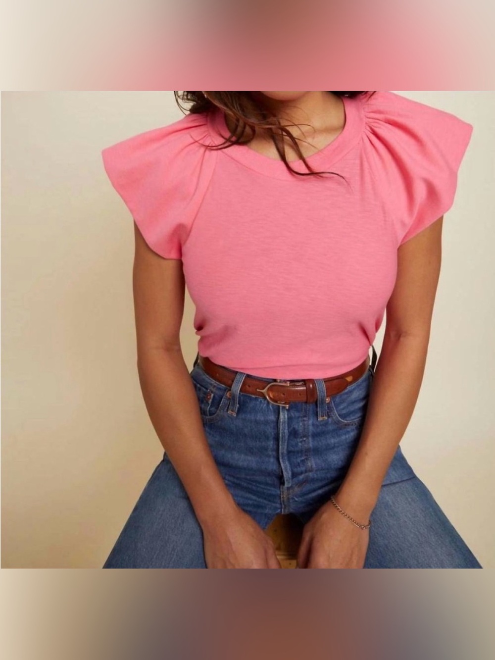 Nation LTD Lorna Pima Cotton Tee in Party Pink, size S